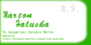 marton haluska business card
